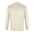 thumbnail image 3 of Blusas y camisas de manga larga con cuello redondo para hombre, informales, lisas, empalmadas, de manga larga, de alta elasticidad, que mantienen el calor, top de algodón para hombre, 3 of 5