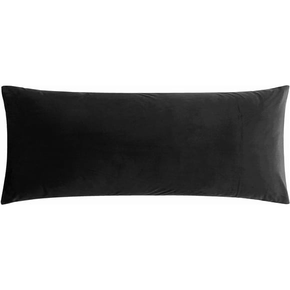 BedTreat Oreiller Corporel Complet avec Taie d'Oreiller pour Adultes, Oreiller Long et Moelleux pour Dormeur Latéral, Doux et Respirant (20X54, Noir)
