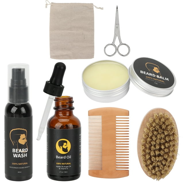 Beard Grooming Kit, Beard Care Kit Prevent Dry Oily Beard for Home