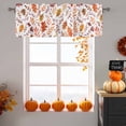 thumbnail image 6 of Fall Maple Valances for Windows, 54 x 18in, Leaves Thanksgiving Eucalyptus Leaves Farmhouse Rod Pocket Kitchen Valance Curtain Light Filtering Window Treatments for Living Room Bedroom, 1 Panel, 6 of 7
