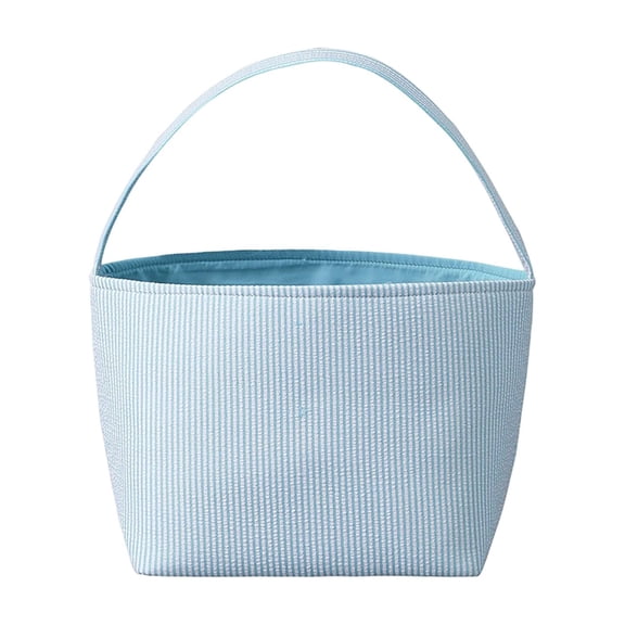 Deeceymbur Striped Polypropylene Fabric Storage Tote Basket with Handles Beach Home Grocery Organizer
