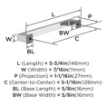 thumbnail image 4 of Amerock Bridgeport 5-1/16 inch (128mm) Center-to-Center Polished Chrome Cabinet Pull - 10 Pack, 4 of 5