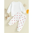 thumbnail image 5 of Suealasg Toddler Baby Boys Girls Valentine's Day Clothes 6M 1T 2T 3T Long Sleeve Letter Print Sweatshirt Heart Print Pants Sets 2 Piece Kids Girls Boys Spring Outfits, 5 of 9