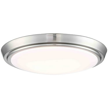 Pia Ricco 11-Inch LED Brushed Nickel Flush Mount Ceiling Light - 11" x 11" x 2"