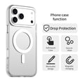 thumbnail image 2 of Magnetic Case for iPhone Air, [Stronger Magnet] Compatible with MagSafe, Crystal Clear Protective Phone Cover, Military Grade Drop Tested Shockproof Slim Hard PC Back,White, 2 of 7