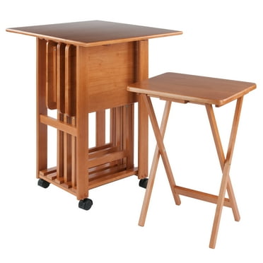 Winsome Wood Sophia 5-Pc Snack Table Set, Teak Finish