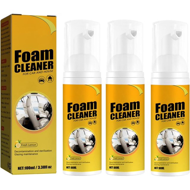 100 ml Car Steering Wheel Foam Cleaner, Car Interior Foam Cleaner, Multifunctional Interior Cleaner (3pcs)
