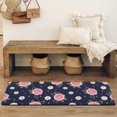 thumbnail image 4 of Pioneer Flower Floral Print Pattern Bathroom Rugs Mat, Non Slip Microfiber Bathroom Rug with Rubber Backing, Soft Mats for Bathroom Floor Tub Shower, 17"x47", 4 of 5