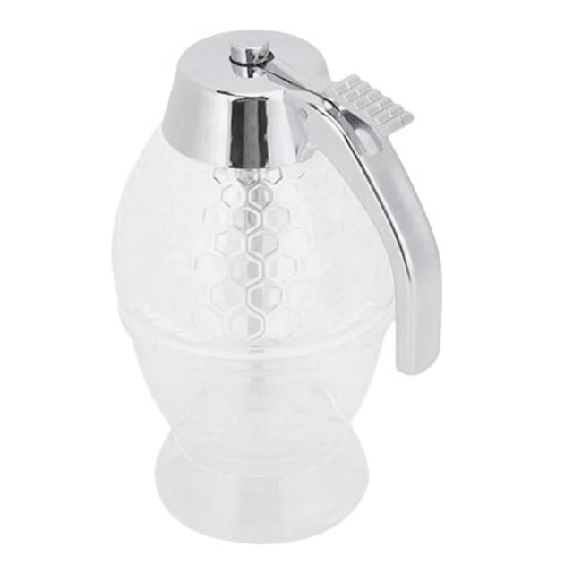 Dispensador de miel, tarro de jarabe y soporte, recipiente con forma de panal, dispensador antigoteo para servir con precisión