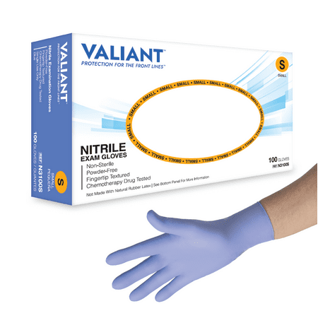 

Valiant N3100 Nitrile Exam Gloves Single Use Only Fingertip Textured Cornflower Blue Small 100 Per Box 2 Boxes