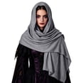 thumbnail image 3 of Renaissance Halloween Shawl For Women, Hooded Cowl Scarf Accessories, Medieval Vintage Festivals Wrap Cape, 3 of 7
