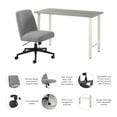 thumbnail image 2 of Hustle 48W x 24D Computer Desk and Chair Set in Platinum Gray - Engineered Wood, 2 of 10