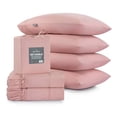 thumbnail image 1 of Sábanas 2 Juegos de Microfibra Suaves y Frescas, Real Textil (Rosa, King Size), 1 of 7