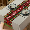 thumbnail image 4 of Christmas Table Runner, Merry Christmas Runner for Table, Christmas Poinsettia Table Runners 72 Inches Long, Red Winter Holiday Happy New Year Small Runner Rug for Home Decorations Decor Dining Room, 4 of 6