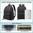 thumbnail image 4 of Mochila OMOUBOI Superbreak Casual Daypack para portátil de 14 pulgadas negra, 4 of 9