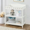thumbnail image 2 of Badger Basket Simply Stylish 2-Shelf Wooden Diaper Baby Changing Table, White, 2 of 9