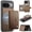Brown, variant on JEEHOOD Case For Google Pixel 9 Pro XL/10 Pro XL, RFID Blocking Compatible With MagSafe Detachable 2 In 1 Wallet With Snap fastening Card Holder,PU Leather Case,Kickstand Magnetic Protective Cover