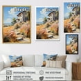 thumbnail image 4 of Designart "Summit Cottage in the French Alps II" Landscapes Canvas Wall Art - Coastal Pink Landscape Cottage Hallway Wall Art Decor, 4 of 6