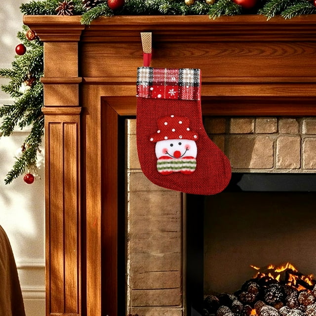 Bas de Noël Festif pour Décorations de Vacances Design Classique avec Boucle Durable Sac de Rangement Spacieux Embellissement Saisonnier Idéal
