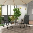 thumbnail image 2 of Outsunny Ensemble de 2 Chaises Pliantes d'Extérieur en Osier avec Dossier Réglable, 2 of 10