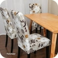 thumbnail image 3 of Chair Covers for Dining Chairs Set of 4,Beige Floral Stretch Dining Room Chair Cover Kitchen Parsons Chair Slipcovers (Pack of 4, Beige+Floral), 3 of 6