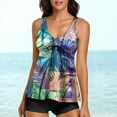 thumbnail image 2 of GEWSEY Womens Blouson Tankini Top No Bottom Loose Fit Swim Top Modest Tank Top Light Blue, XXL, 2 of 5