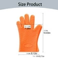 thumbnail image 3 of Under 10 Oven Mitts Silicone Five Finger Gloves Silicone Gloves for Oven Microwave Extraction Super Long Silicone Oven Gloves Heat Pan Pad Heart Pattern, 3 of 9