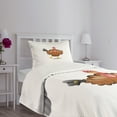 thumbnail image 5 of Ambesonne Turkey Quilted Bedspread Set 2 Pcs, Cartoon Fun Character, Twin Size, Multicolor, 5 of 6