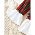 thumbnail image 6 of Mikrdoo Kid Toddler Girls Outfits Plaid Print Flare Long Sleeve Ruffled Trim Tops Elastic Bell-bottomed Pants 2Pcs Christmas Clothes Sports Set Size: 4-7T, 6 of 8