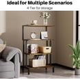 thumbnail image 5 of Game Console Stands, 4-Tier Stereo Stand Cabinet for Small Space, Gaming Entertainment Center Rack with Storage Shelves for Video Game, Rustic Brown, 5 of 6