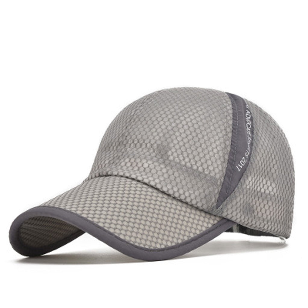 Unisex Mesh Patchwork Baseball Caps Adjustable Breathable Sun hat for Summer Outdoor Light Blue 