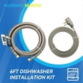 thumbnail image 2 of Krydros 6-ft. Braided Stainless Steel Dishwasher Installation Kit with 3/8-in. Compression Hose, Power Cord, and Adapters, 2 of 6