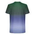 thumbnail image 5 of Gradient Shirts for Men Summer Short Sleeve Crew Neck Stripe T-Shirt Fashion Athletic Gym Workout Loose Fit Tee, 5 of 5
