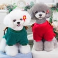 thumbnail image 2 of Christmas Sale! Dog Cat Christmas Outfit Coat Sweater Santa Claus Cartoon Reindeer Costume Soft Warm Coral Fleece Pet Winter Party Dress Up Clothes Jumpsuit Apparel for Puppy, 2 of 6