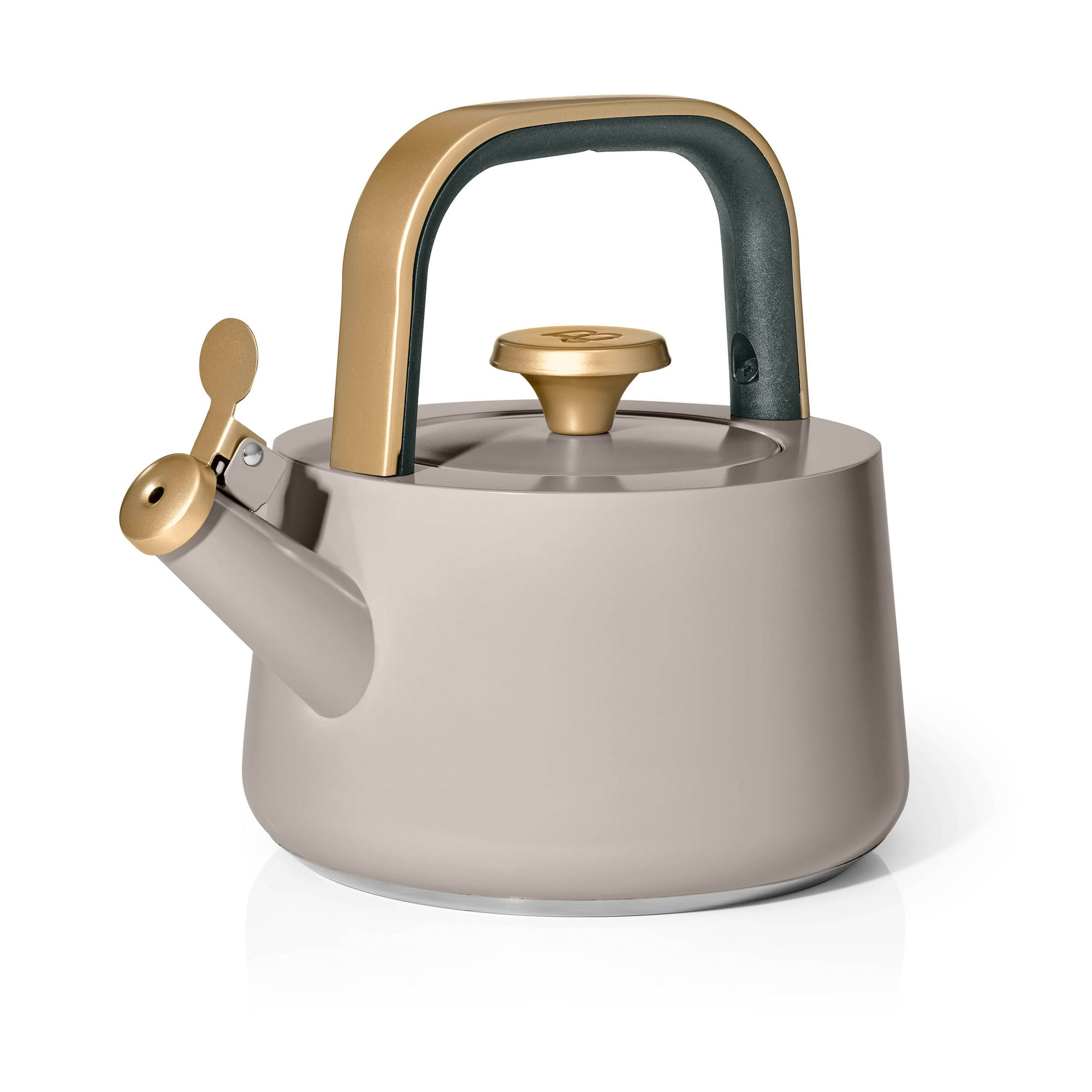 Beautiful 1.8L Ceramic Non-Stick Stovetop Tea Kettle, Porcini Taupe by Drew Barrymore