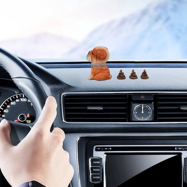 Danhjin Vehicle Contents Mini Simulation Dog Plus Poop Ornaments Spoof Funny Vehicle Decoration Model With Shooting Props