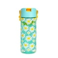 thumbnail image 4 of Elemental Splash Kids Water Bottle - Plastic Water Bottle - BPA Free - Leak Proof - Straw Lid - Pop-it Handle - Durable - For Girls, Boys & School Reusable Water Bottle -18oz - Daisy Heart Robins Egg, 4 of 5