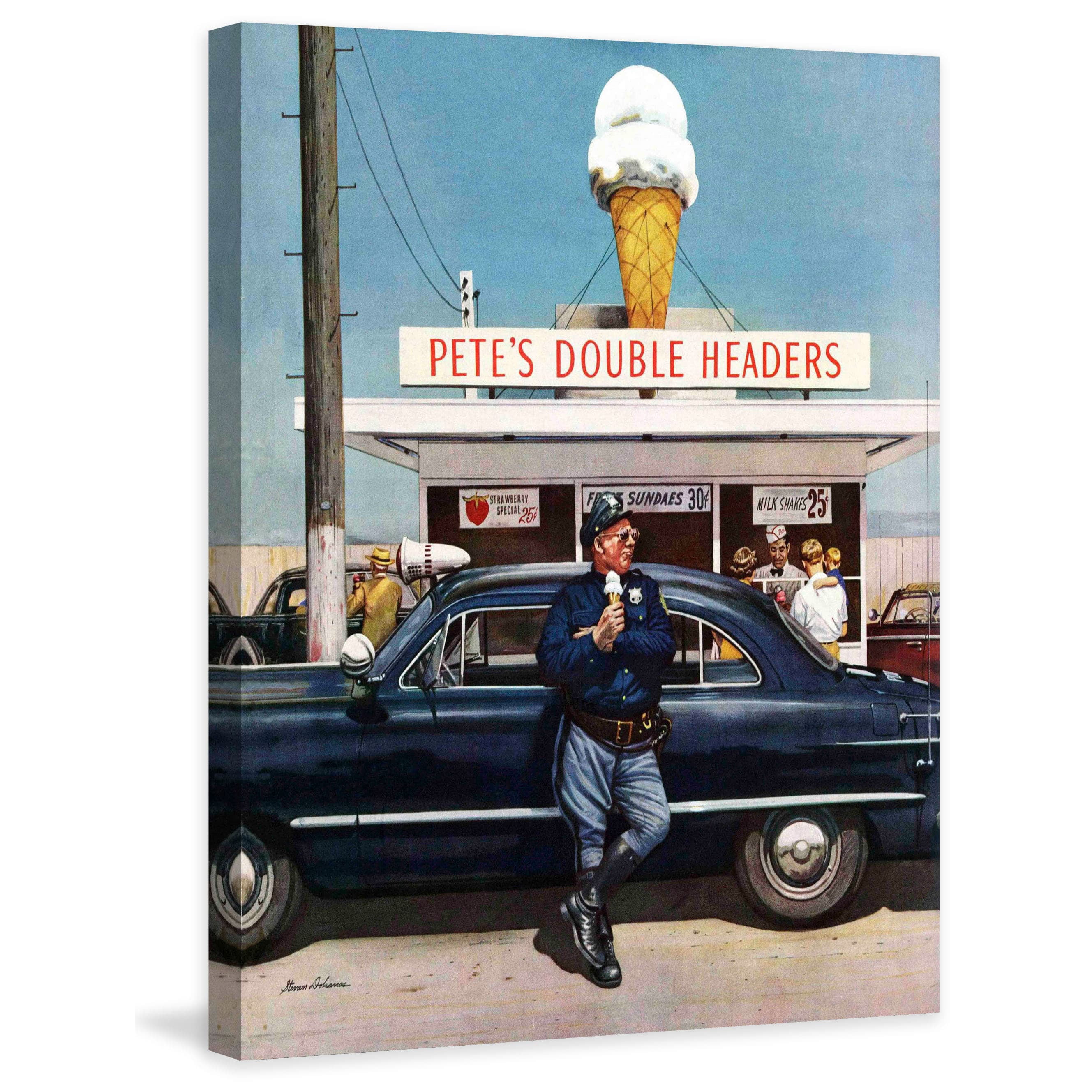 Marmont Hill "Pete's Double Headers" by Stevan Dohanos Painting Print on Canvas