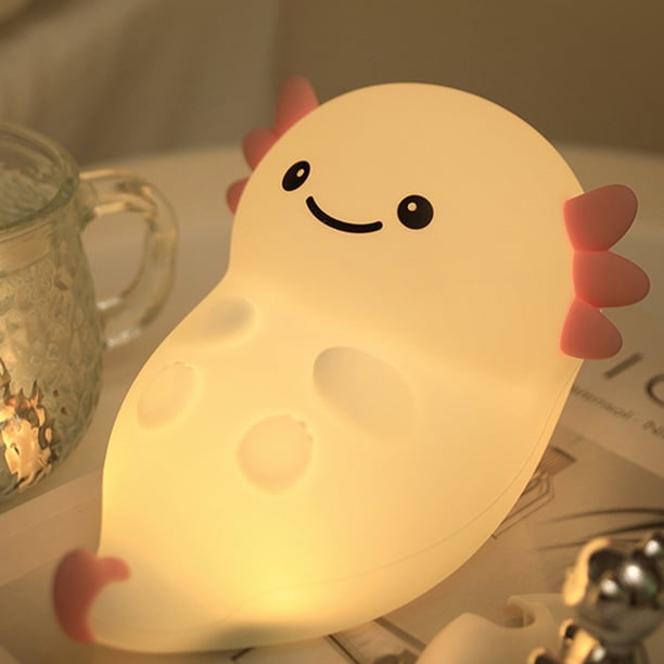 Axolotl Night Light Animal Silicone Nursery Night Lamp Lámpara de mesa recargable Lámpara de mesita de noche para niños para la sala de estar Decoraciones de la sala de estar regalo