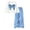 Blue, variant on Girls Outfit Sets Nelozsy Girls Bow Print Long Sleeve Top Cargo Flare Pants 2Pcs Casual Outfit Set Black 14-15 Years