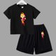 thumbnail image 2 of Juego de verano para niños, lucha, anime, cosplay, traje para niños y adolescentes, ropa de calle, camiseta de manga corta y pantalones cortos, conjunto deportivo de 2 piezas, trajes sueltos, 2 of 5