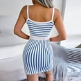 thumbnail image 5 of IROINNID Sheath Dress For Women Suspender V-Neck Contrast Stripe High Waist Knitted Suspender Wrap Hip Dress Short Stripes Dress, 5 of 7