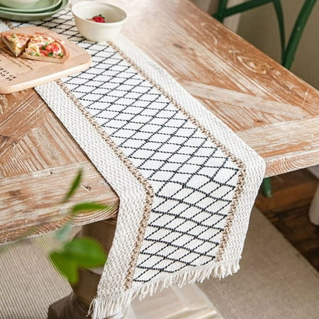 

Dining Table Runner - Burlap Natural Table Runner 72 Inches Long Farmhouse Style Braided Table Runner