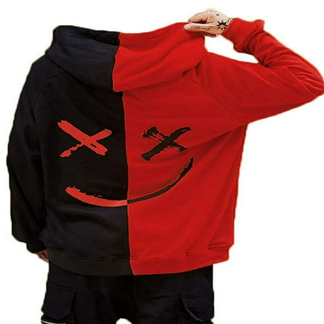 Chandail à Capuchon de Sport pour Hommes à Manches Longues Mode Urbaine Hip Hop Tops