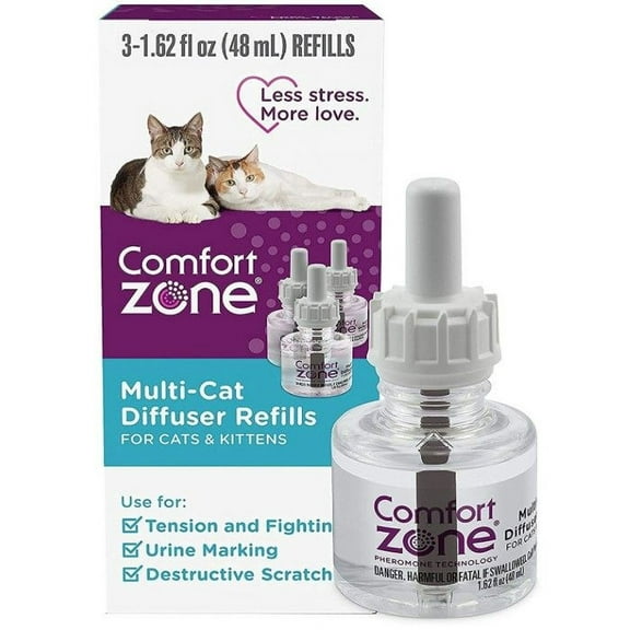 Comfort Zone Multi-Cat Diffuser Refills For Cats and Kittens [Cat, Health Aids] 3 count