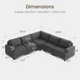 thumbnail image 2 of HONBAY L-Shaped Sectional Modular Corner Sofa Oversized Corduroy Couch for Living Room, Grey, 2 of 9