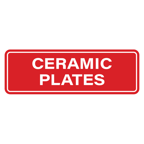 Signs ByLITA Standard Ceramic Plates Sign (Red) - Large