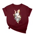 thumbnail image 1 of Tops de Cuello Alto para las Mujeres Amante Impreso Camiseta Cuello Redondo Manga Corta, Poliéster Spandex, 1 of 7