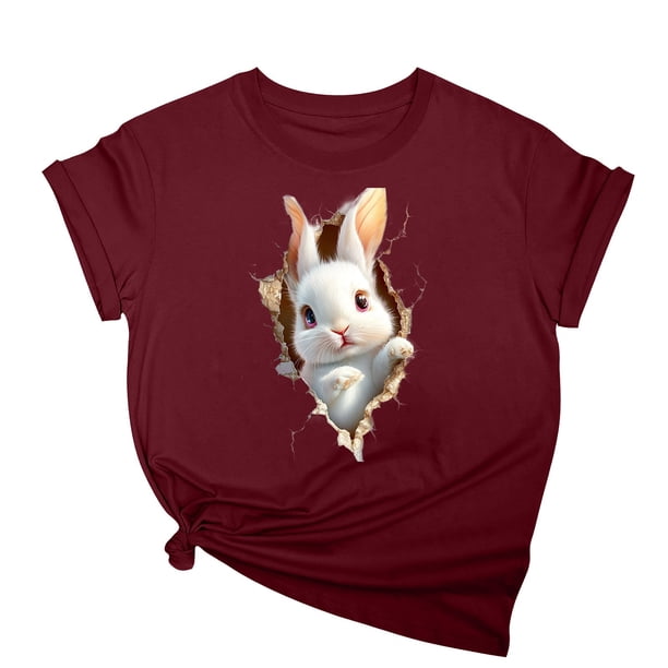 Tops de Cuello Alto para las Mujeres Amante Impreso Camiseta Cuello Redondo Manga Corta, Poliéster Spandex