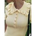 thumbnail image 5 of Women'S Dress Casual Short Sleeve Knit A Line Midi Summer Breathable Dress for Women Yellow L, 5 of 9